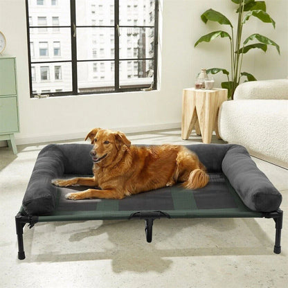 XXL XL Large Dog Bed Outdoor Raised Dog Bed with Cooling Breathable Mat
