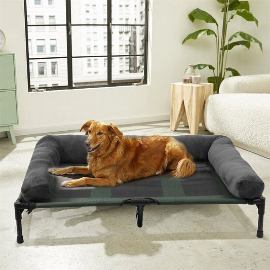 XXL XL Large Dog Bed Outdoor Raised Dog Bed with Cooling Breathable Mat