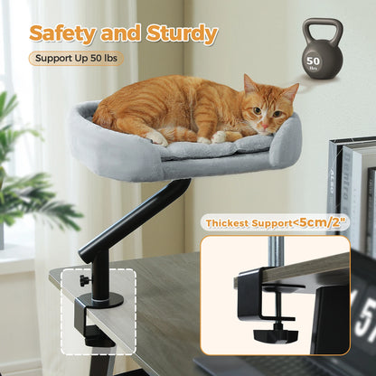 Cat Desk Bed, 360° Rotatable Bed Stand