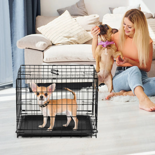 Single Door 30 Inch Folding Metal Wire Dog Kennel