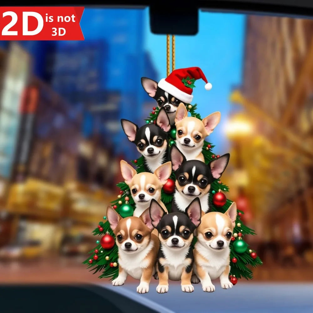 Chihuahua Pendant For Car Mirrors And Christmas Trees.