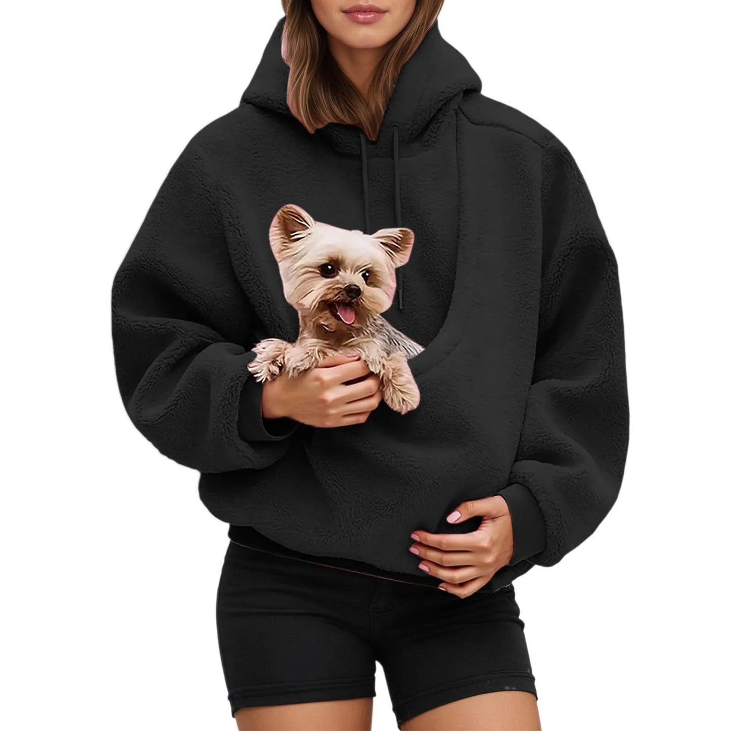 Dog Cat Pouch Hoodie For Women