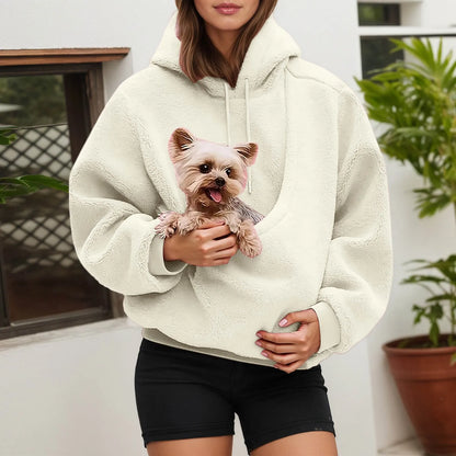 Dog Cat Pouch Hoodie For Women