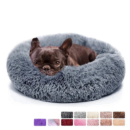 Donut Dog Bed Warm, Plush Pet bed, Calming Beds