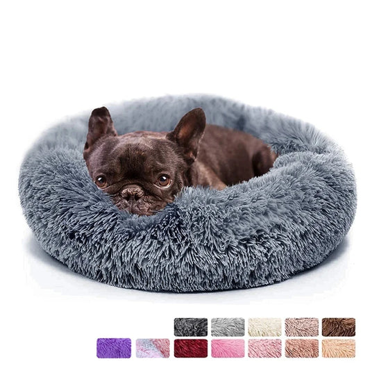 Donut Dog Bed Warm, Plush Pet bed, Calming Beds