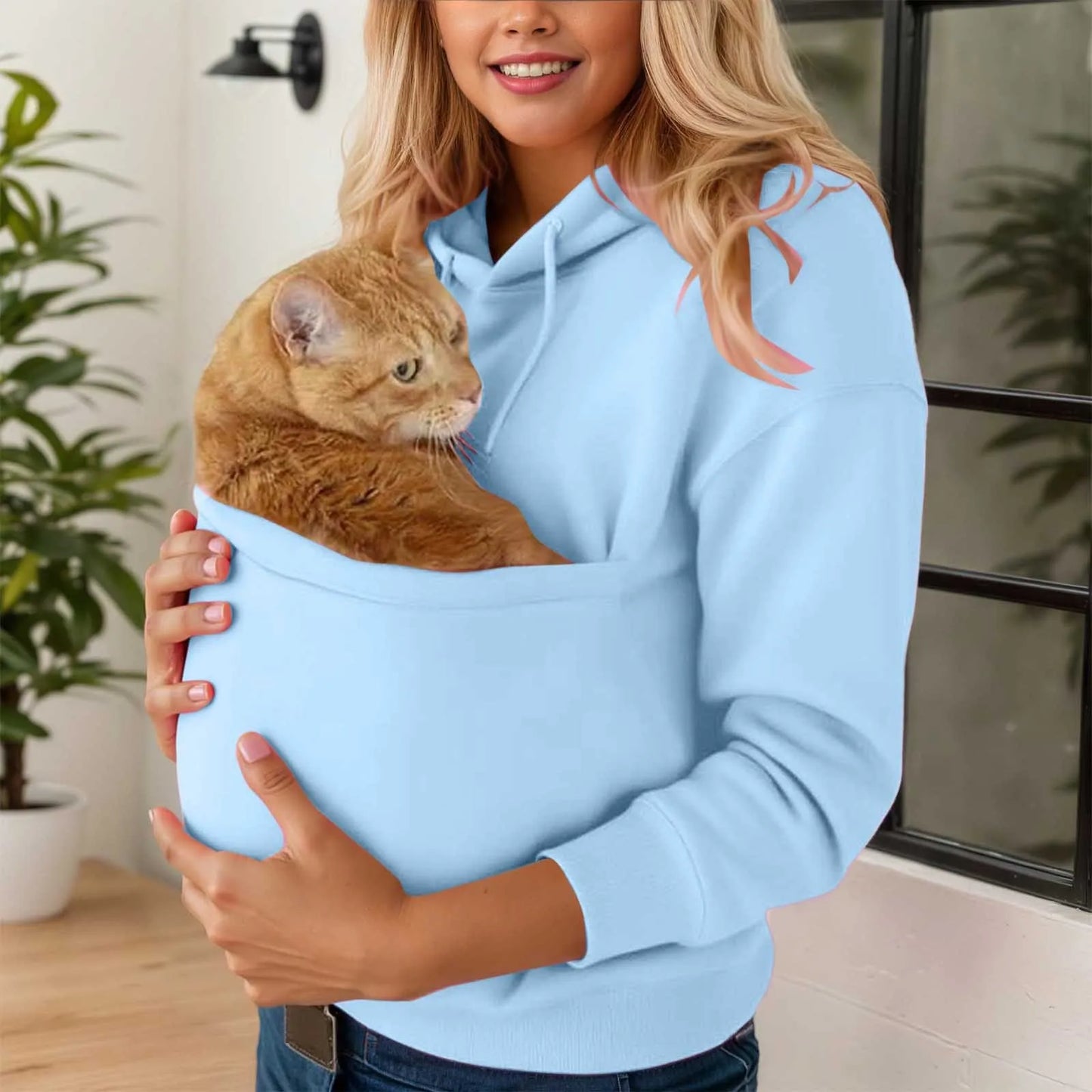 Women's Hoodie Plush Pet Pocket