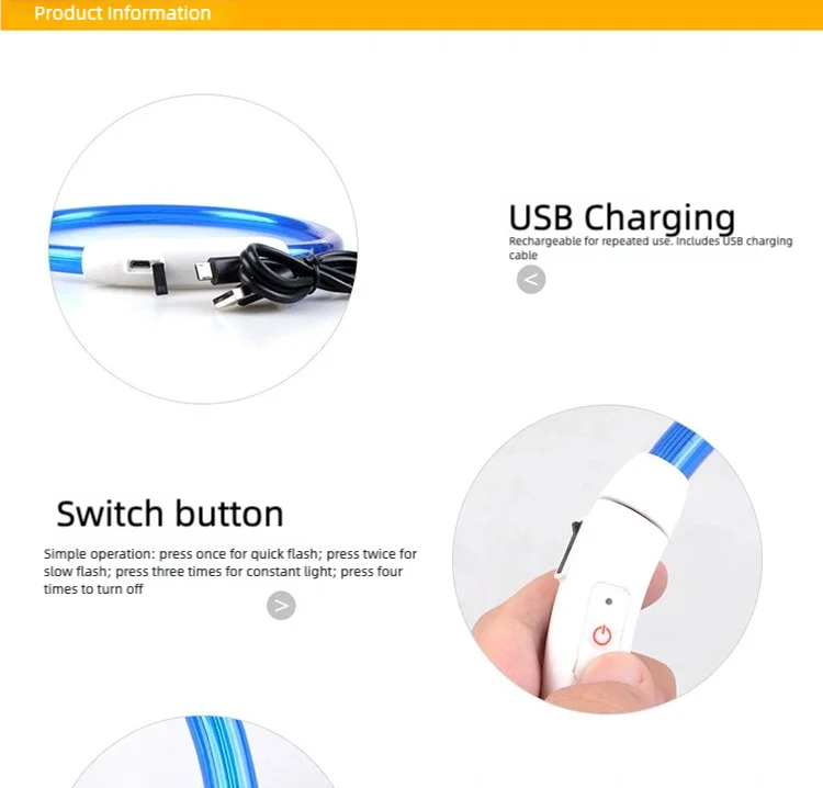 LED Dog Collar USB Rechargeable