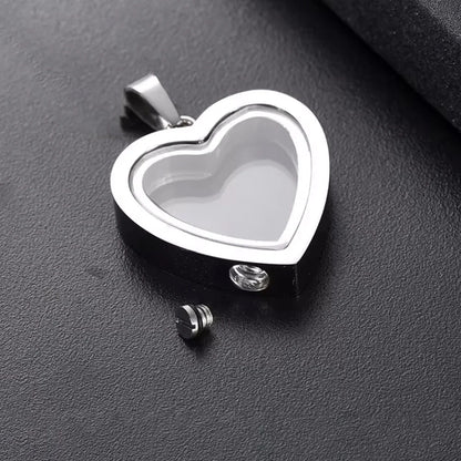 Glass Cremation Jewelry Necklace For Ashes Heart Memorial Lockets