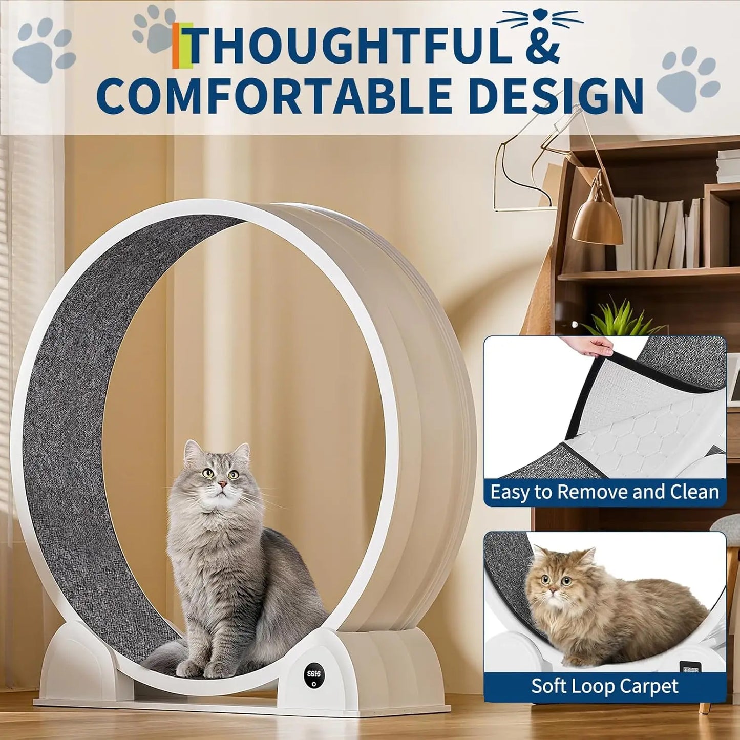 Cat Exercise Wheel, Treadmill with Pedometer