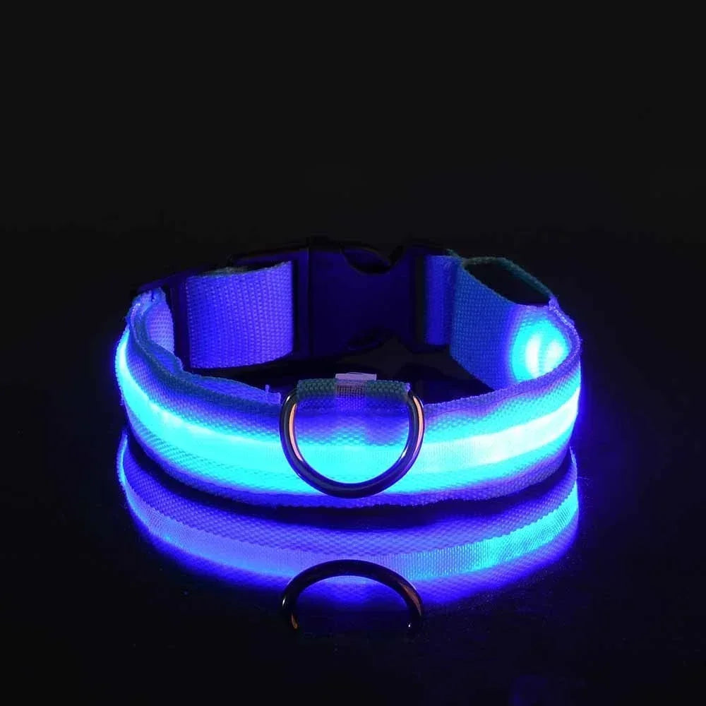 Collar Nylon LED Night Safety Flashing Glow In The Dark