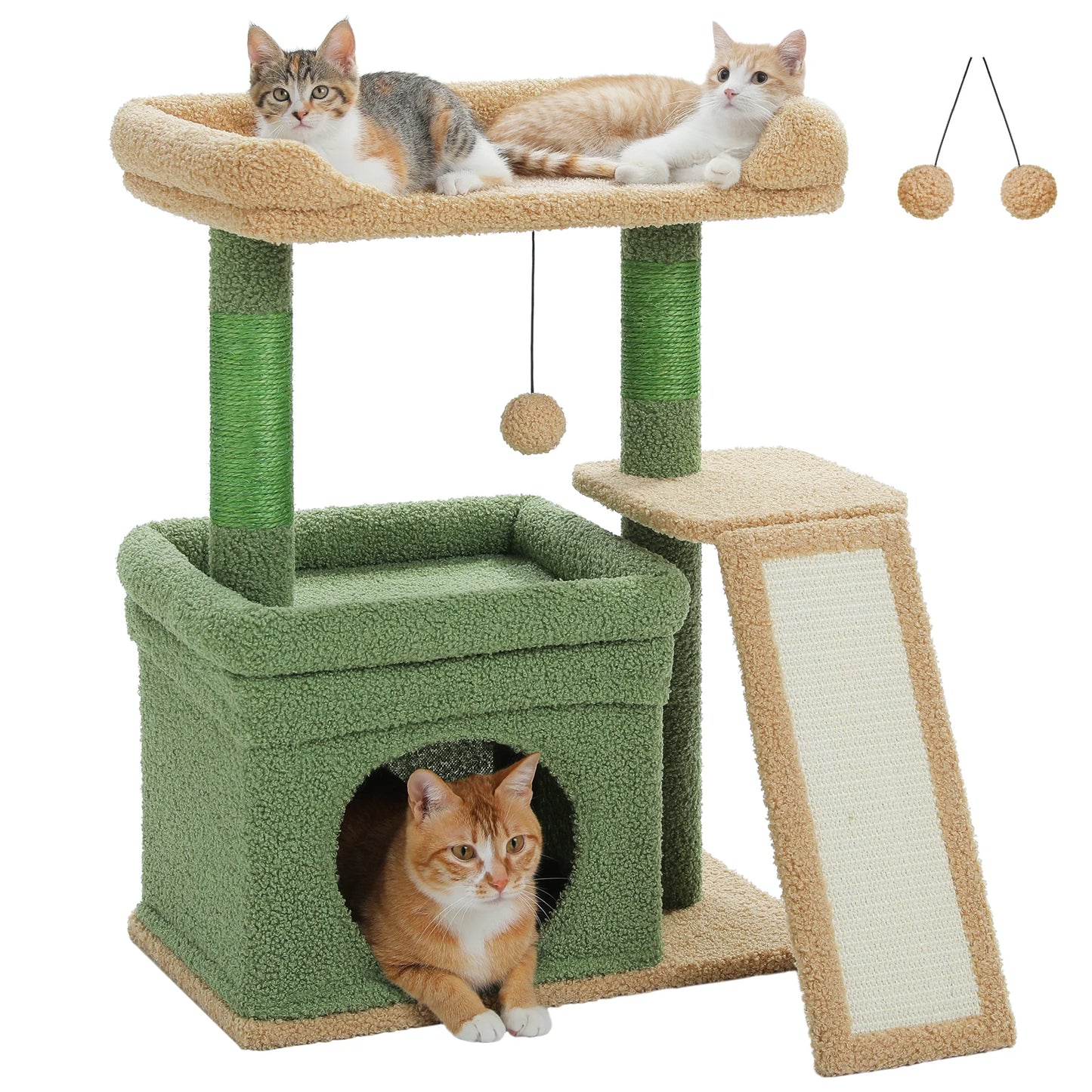 Indoor Cat Tower with Sisal Scratching Post