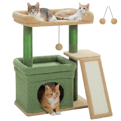 Small Cat Tree for Indoor Cat Tower with Sisal Scratching Post