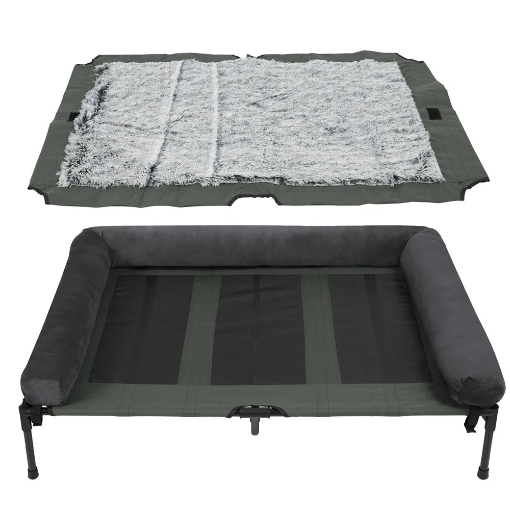 XXL XL Large Dog Bed Outdoor Raised Dog Bed with Cooling Breathable Mat