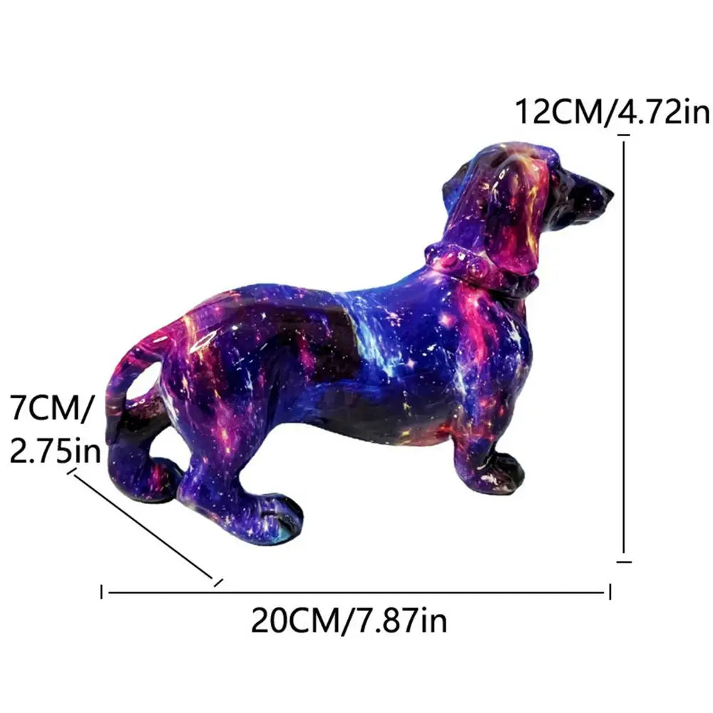 Creative Graffiti Dachshund Dog Statue