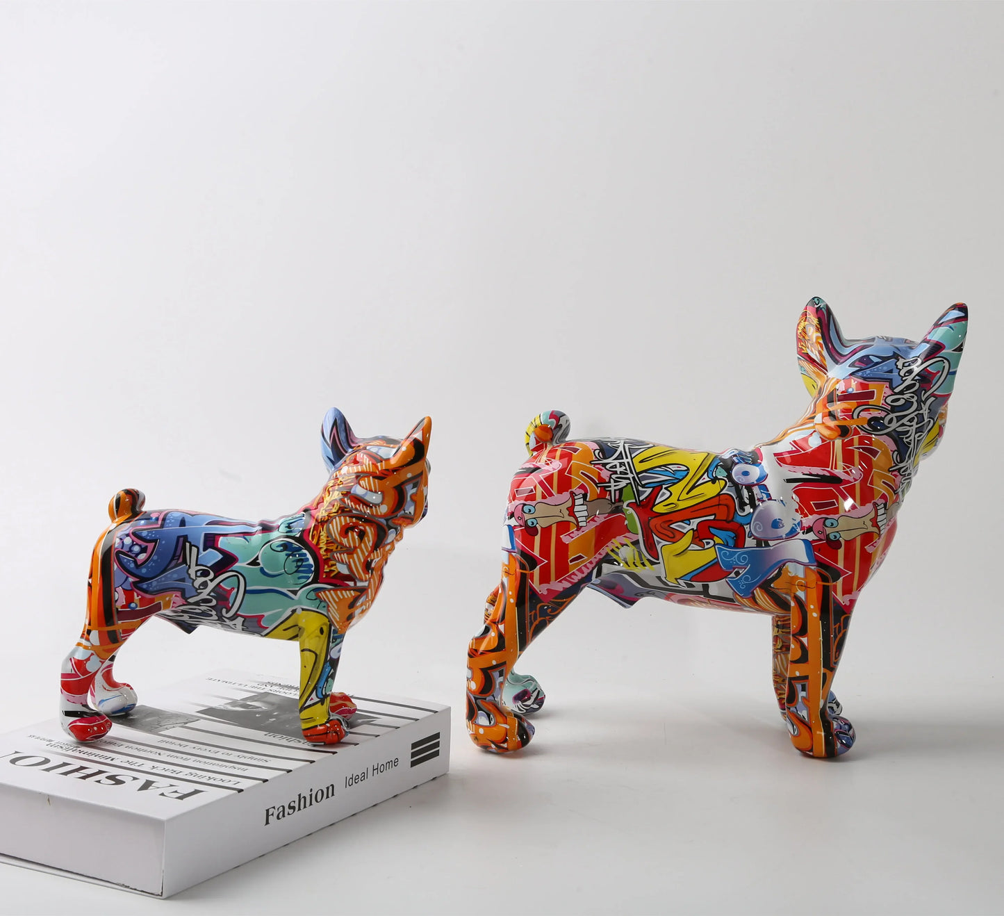Nordic Art Painting Graffiti L/S French Bulldog Statue