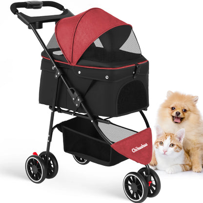 Pet Stroller For Small Puppy Dogs & Cats