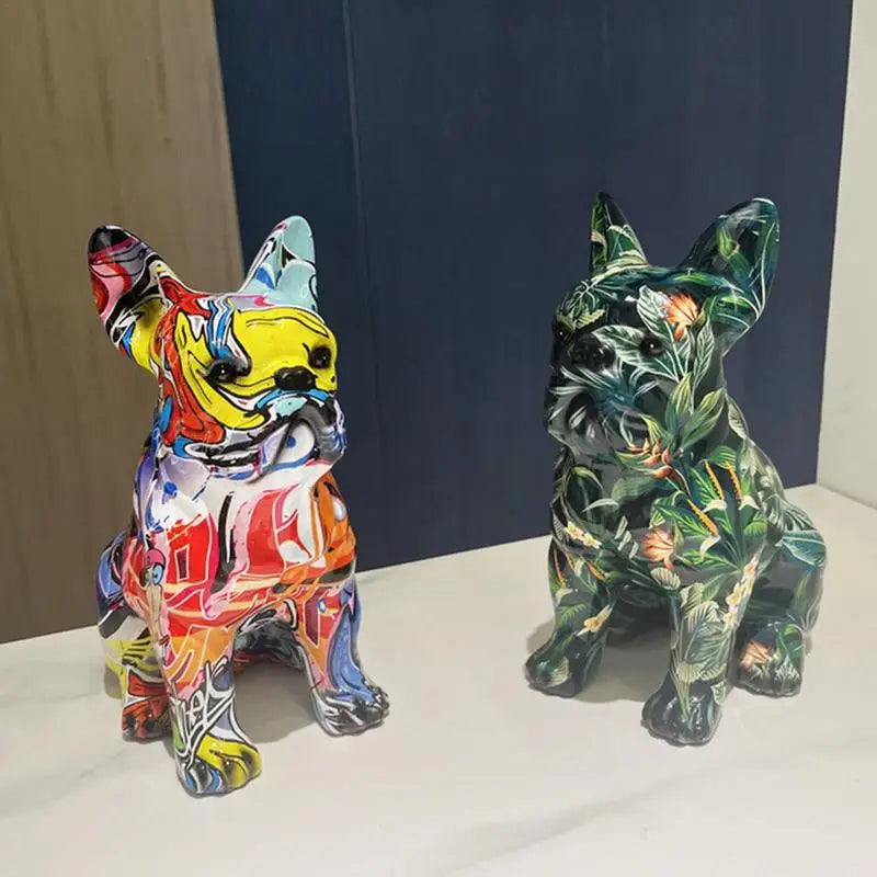 French Bulldog Home Decorations Graffiti Dog Statue