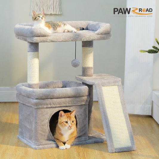 Indoor Cat Tower with Sisal Scratching Post