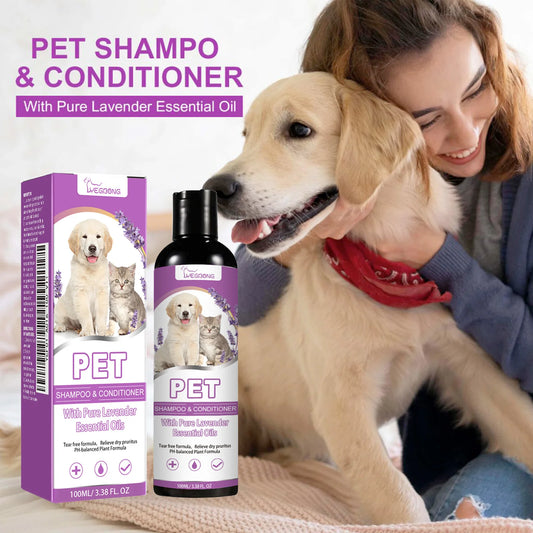 Pet Shampoo And Conditioner Lavender Scent Soothe Skin Relieve Itch