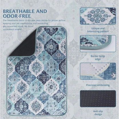 2 Pack Reusable Pee Pads for Dogs Non-Slip Grip