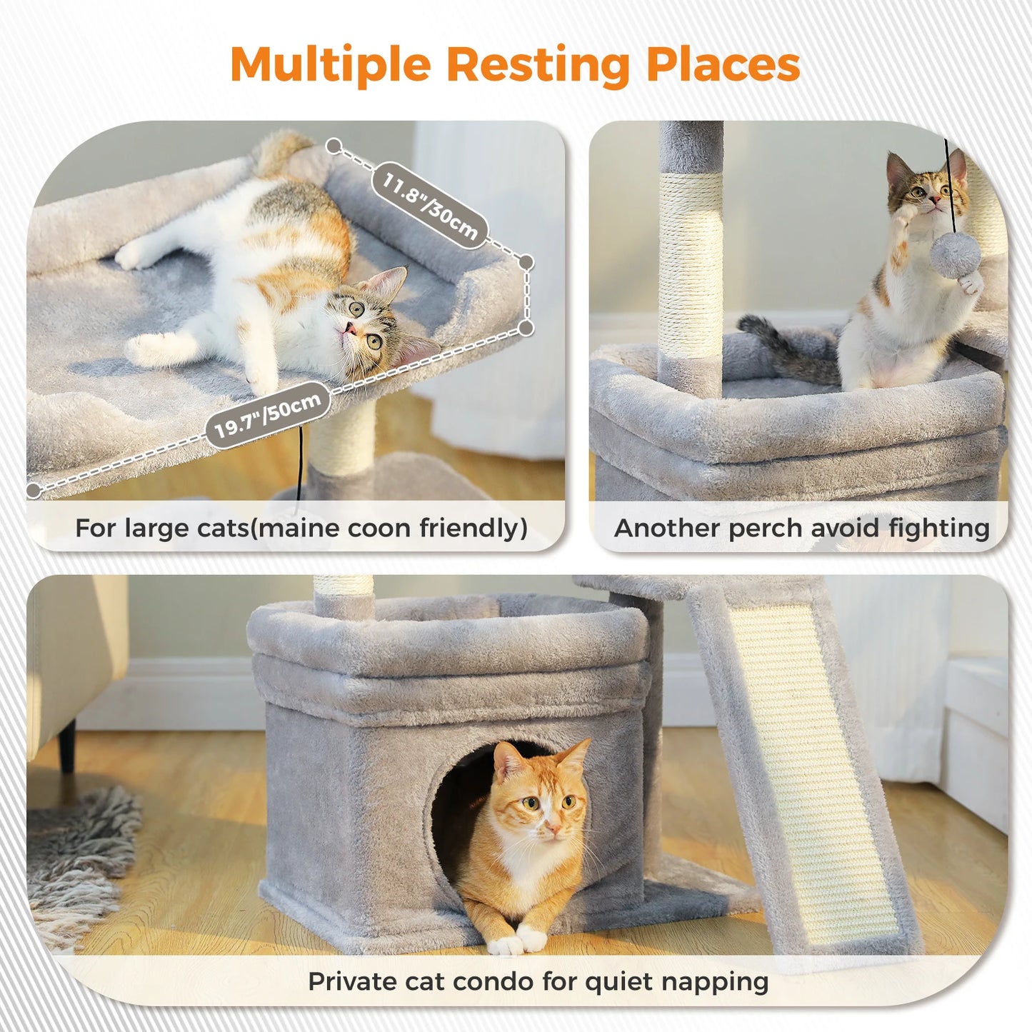 Small Cat Tree for Indoor Cat Tower with Sisal Scratching Post