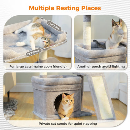 Small Cat Tree for Indoor Cat Tower with Sisal Scratching Post