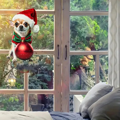 2D Chihuahua Christmas ornament