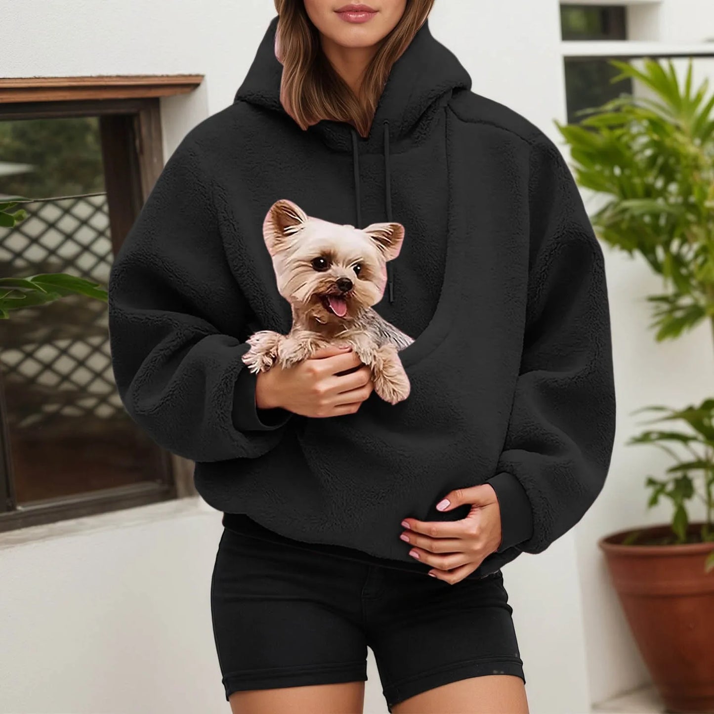 Dog Cat Pouch Hoodie For Women