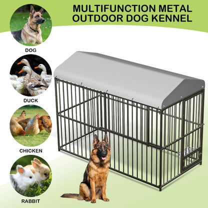 Outdoor Dog Kennel with Roof 8x4x6FT