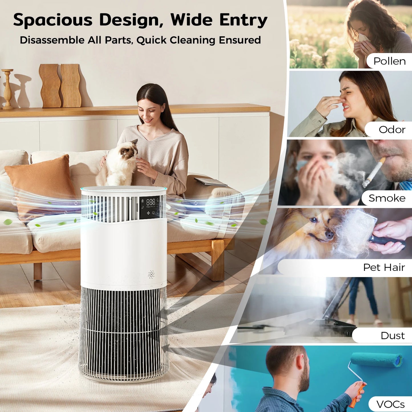 P2 Air Purifier for Pet Allergy Sufferers 843 m³/h