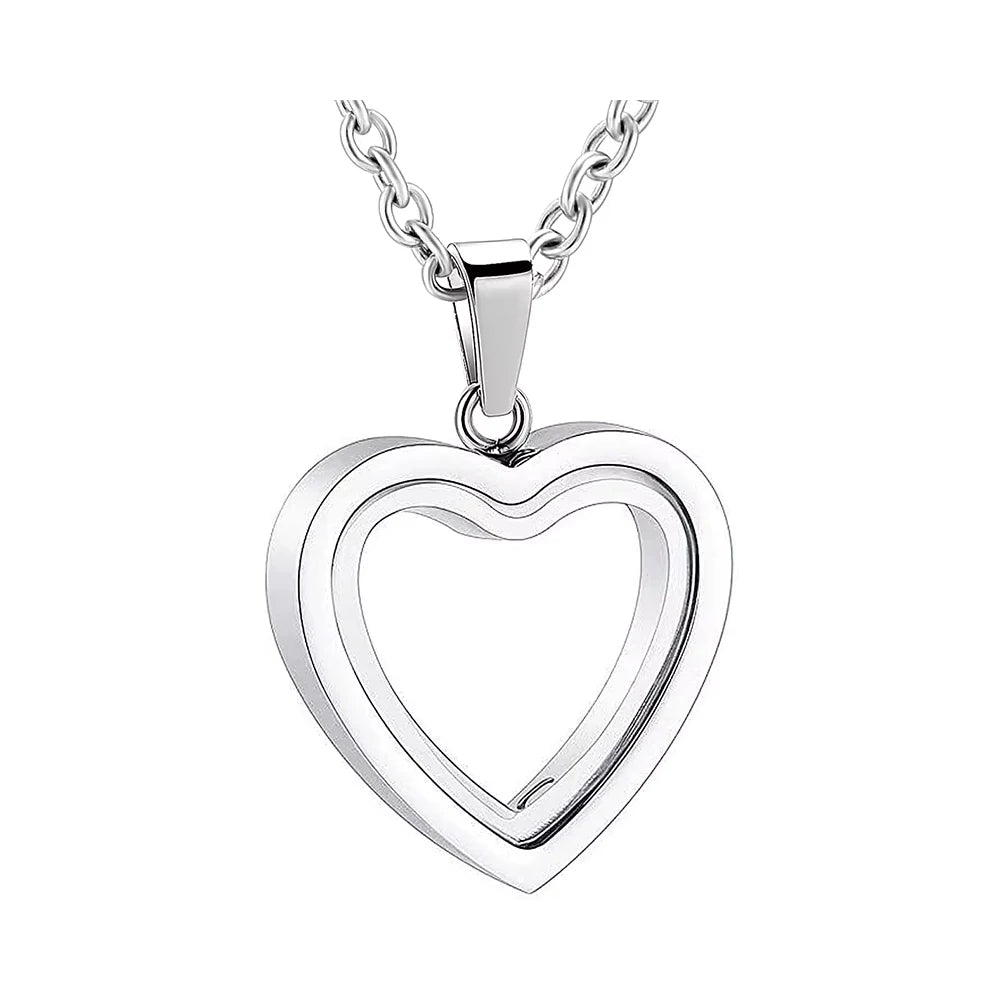 Glass Cremation Jewelry Necklace For Ashes Heart Memorial Lockets
