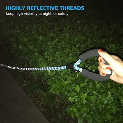 Soft padded reflective collar for dogs+ leash.