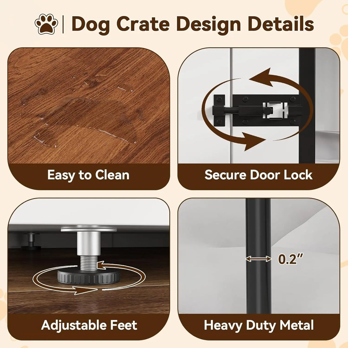 Dog Crate Furniture for 2 Dogs, 71" Dog Kennel