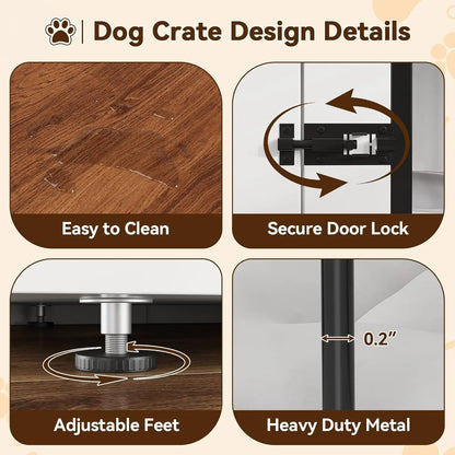 Dog Crate Furniture for 2 Dogs, 71" Dog Kennel