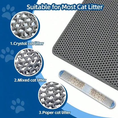 Extra-Large Double-Layer EVA Cat Litter Mat