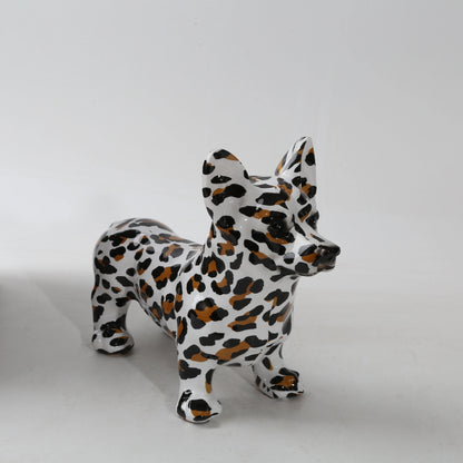 Nordic  Art, Painted Graffiti Corgi Dog Statue