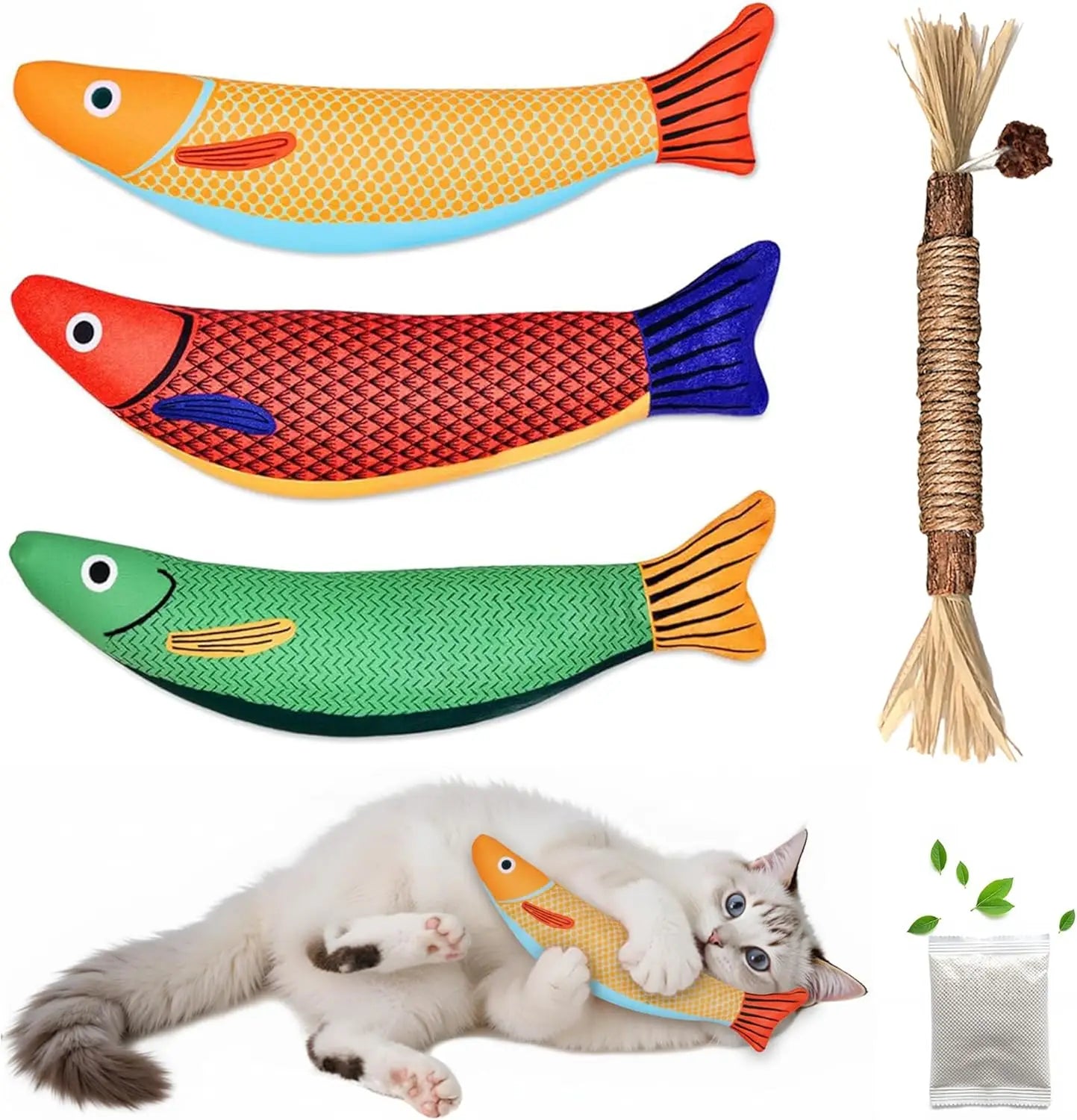 Catnip Toys Saury Fish, Interactive