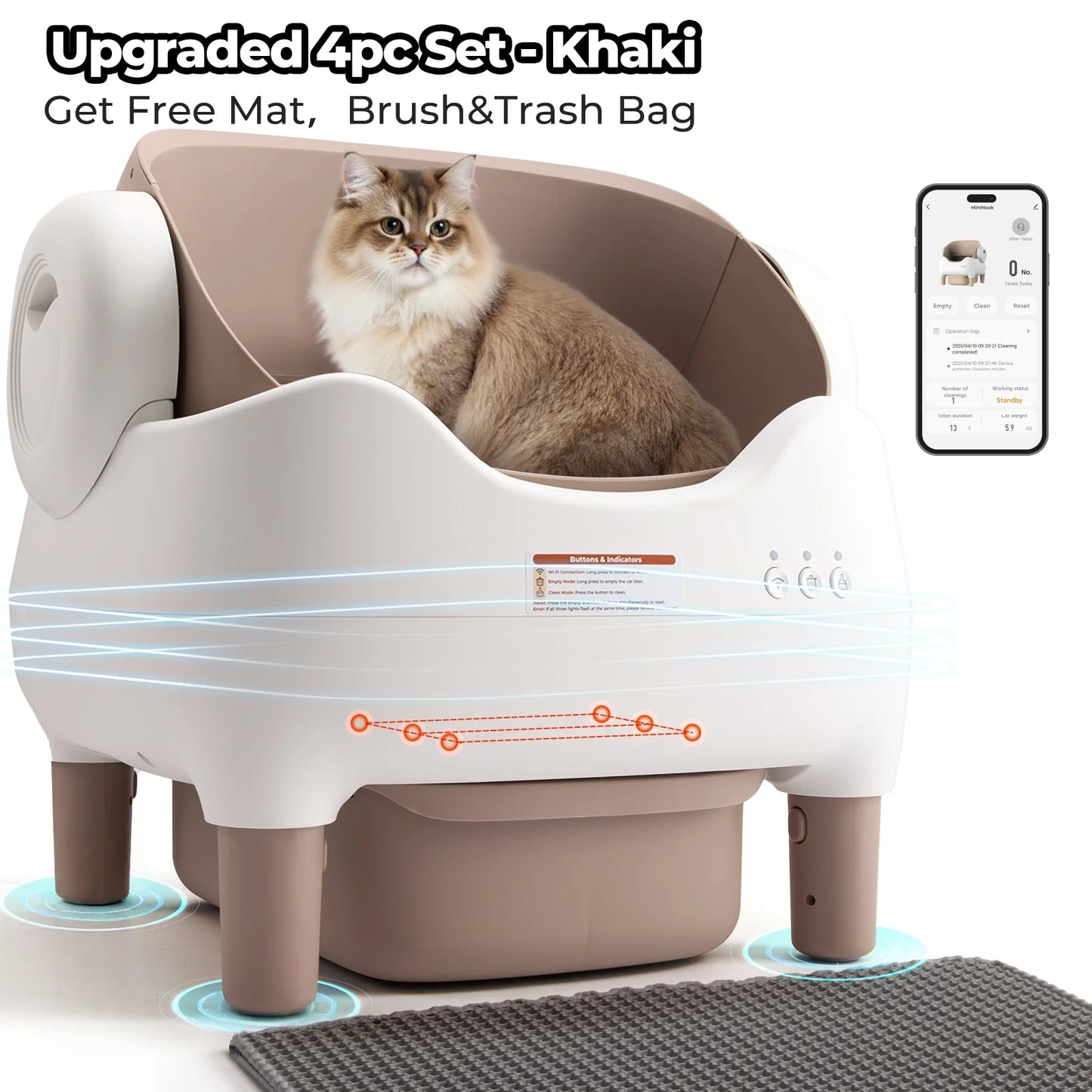 Automatic Self Cleaning Cat Litter Box with APP Control