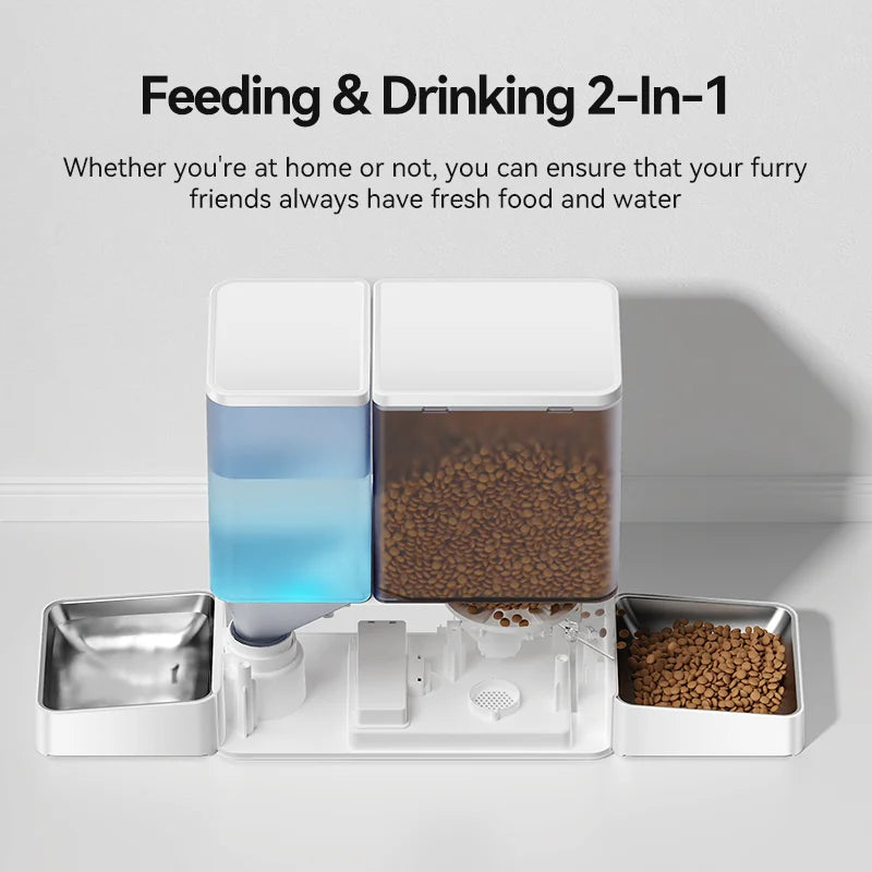 2 In 1 Automatic Pet Feeder Gravity Water Fountain
