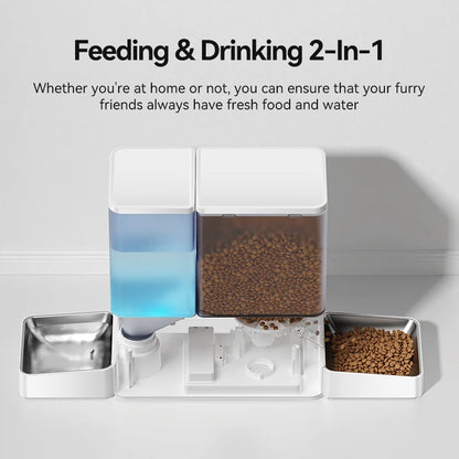2 In 1 Automatic Pet Feeder Gravity Water Fountain