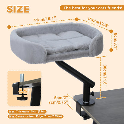 Cat Desk Bed, 360° Rotatable Bed Stand
