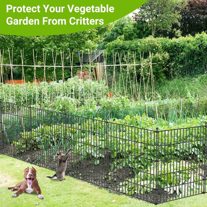 10-Panel No-Dig Metal Garden And Pet Fence