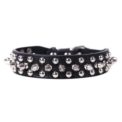 Adjustable Spiked Leather Pet Dog collar Neck Strap