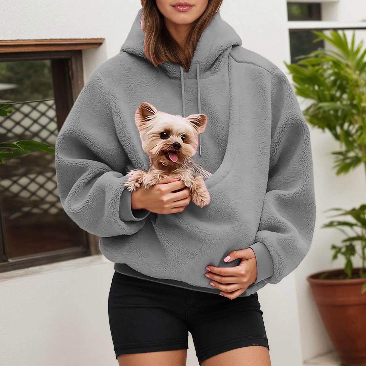 Dog Cat Pouch Hoodie For Women