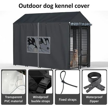 Outdoor Dog Kennel COVER - Heavy Duty Waterproof Cover
