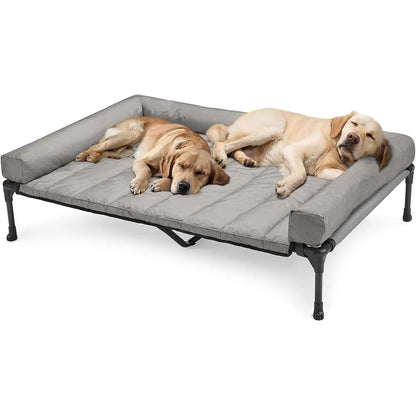 Cooling Elevated Dog Bed Add Removable Waterproof Bolster Cushion Mat,