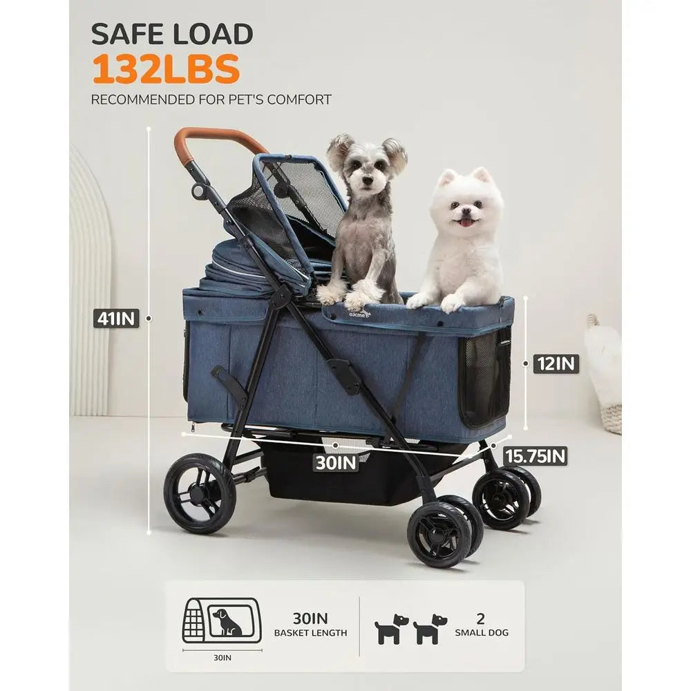 Pet Stroller for Dogs, Suitable for 2 Small Dogs