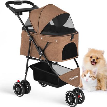 Pet Stroller For Small Puppy Dogs & Cats