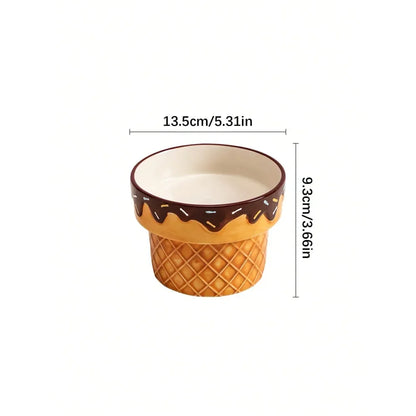 Elevated Dog Bowl For Neck Pain, Ice Cream Design