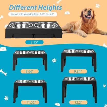 Adjustable Elevated Dog Bowls